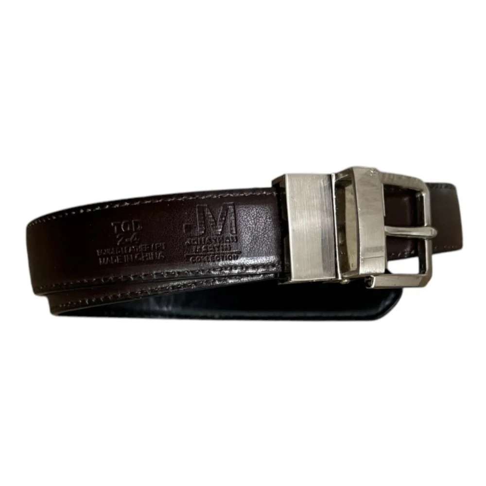 1 Belt, Jonathan Martin kids belt, double-sided (black/brown) 29in long